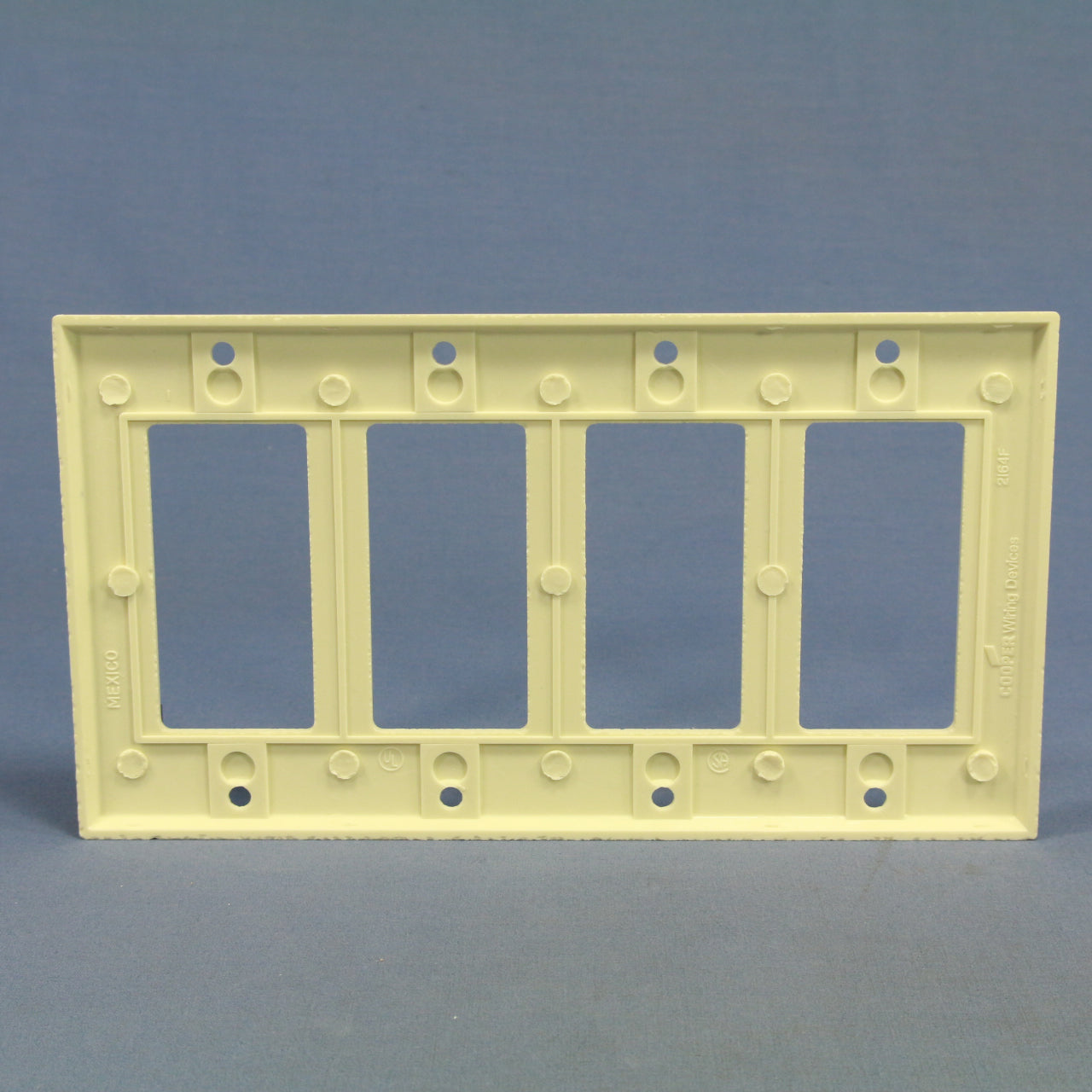Cooper 2164A Almond 4-Gang Standard Decorator Thermoset Wallplate GFCI GFI Cover
