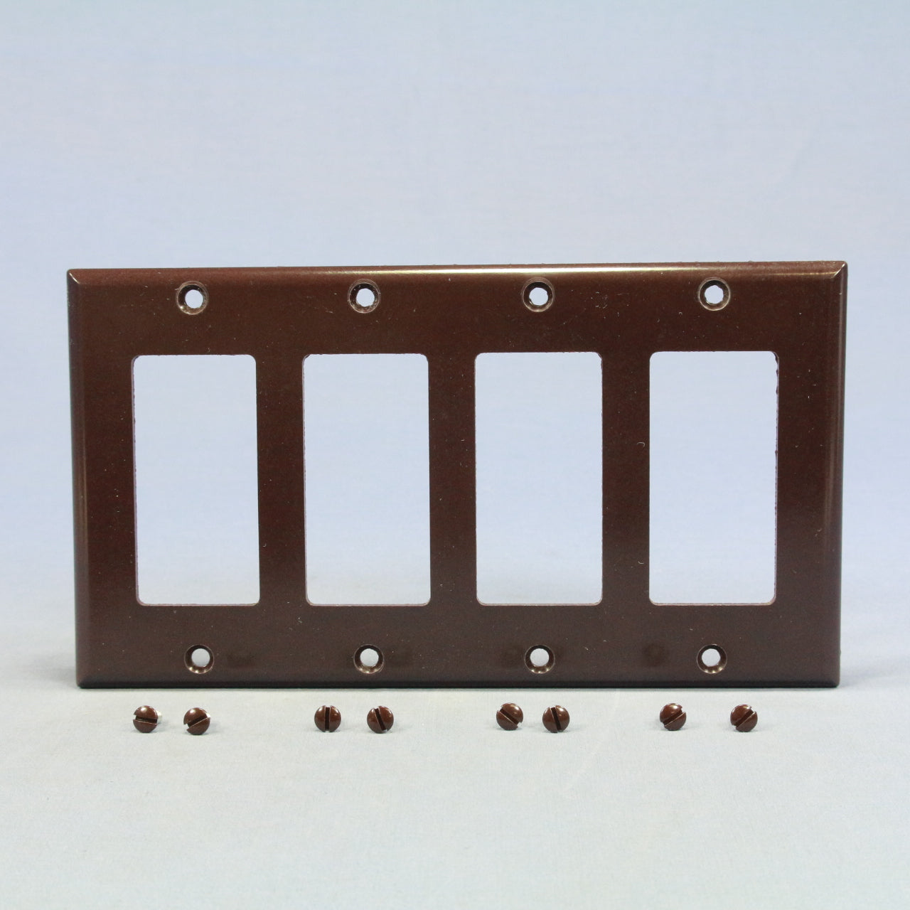 Cooper 2164B Brown 4-Gang Standard Decorator Thermoset Wallplate GFCI GFI Cover