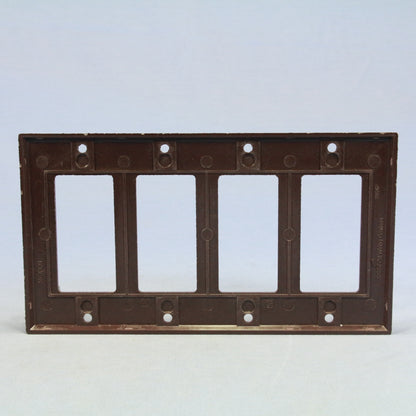 Cooper 2164B Brown 4-Gang Standard Decorator Thermoset Wallplate GFCI GFI Cover