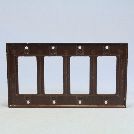 Cooper 2164B Brown 4-Gang Standard Decorator Thermoset Wallplate GFCI GFI Cover