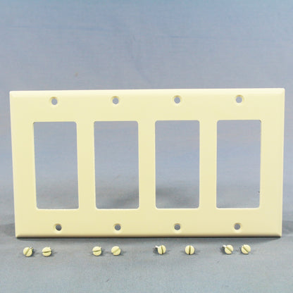Cooper 2164LA Light Almond 4-Gang Decorator Thermoset Wallplate GFCI GFI Cover
