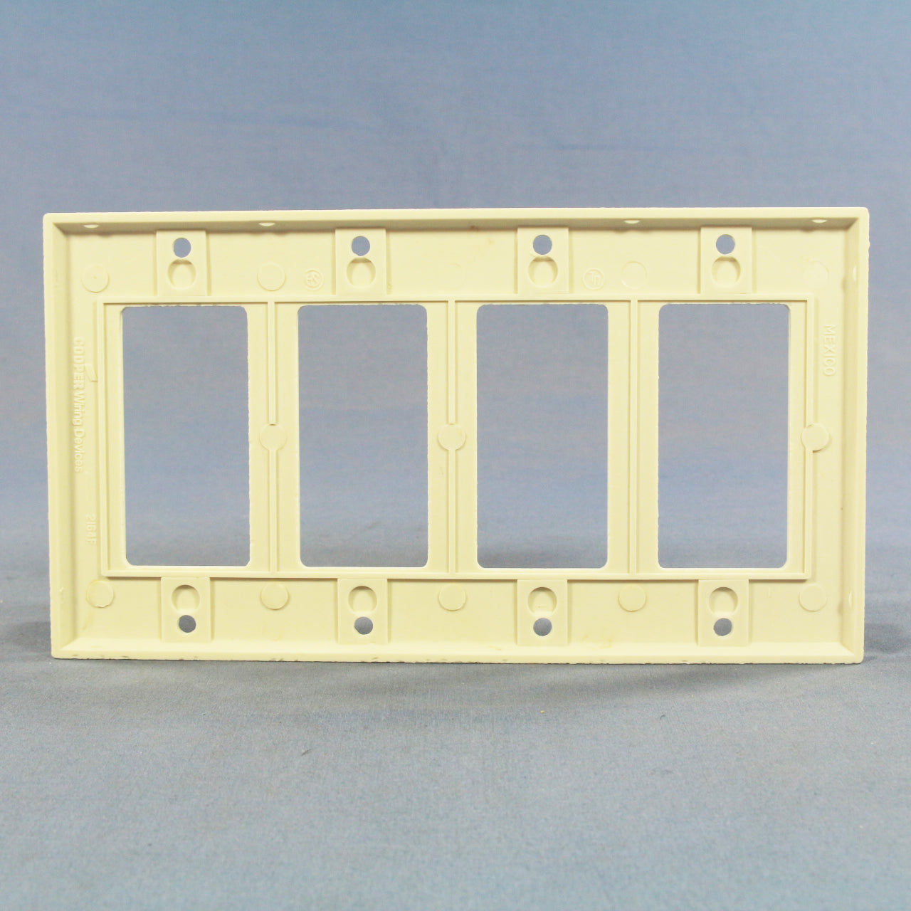 Cooper 2164LA Light Almond 4-Gang Decorator Thermoset Wallplate GFCI GFI Cover