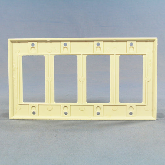 Cooper 2164LA Light Almond 4-Gang Decorator Thermoset Wallplate GFCI GFI Cover
