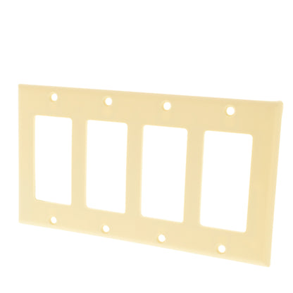 Cooper 2164V Ivory 4-Gang Standard Decorator Thermoset Wallplate GFCI GFI Cover