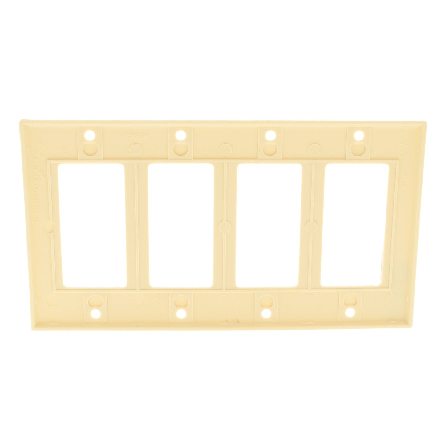 Cooper 2164V Ivory 4-Gang Standard Decorator Thermoset Wallplate GFCI GFI Cover