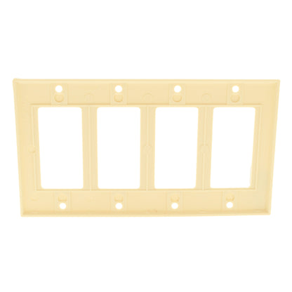 Cooper 2164V Ivory 4-Gang Standard Decorator Thermoset Wallplate GFCI GFI Cover