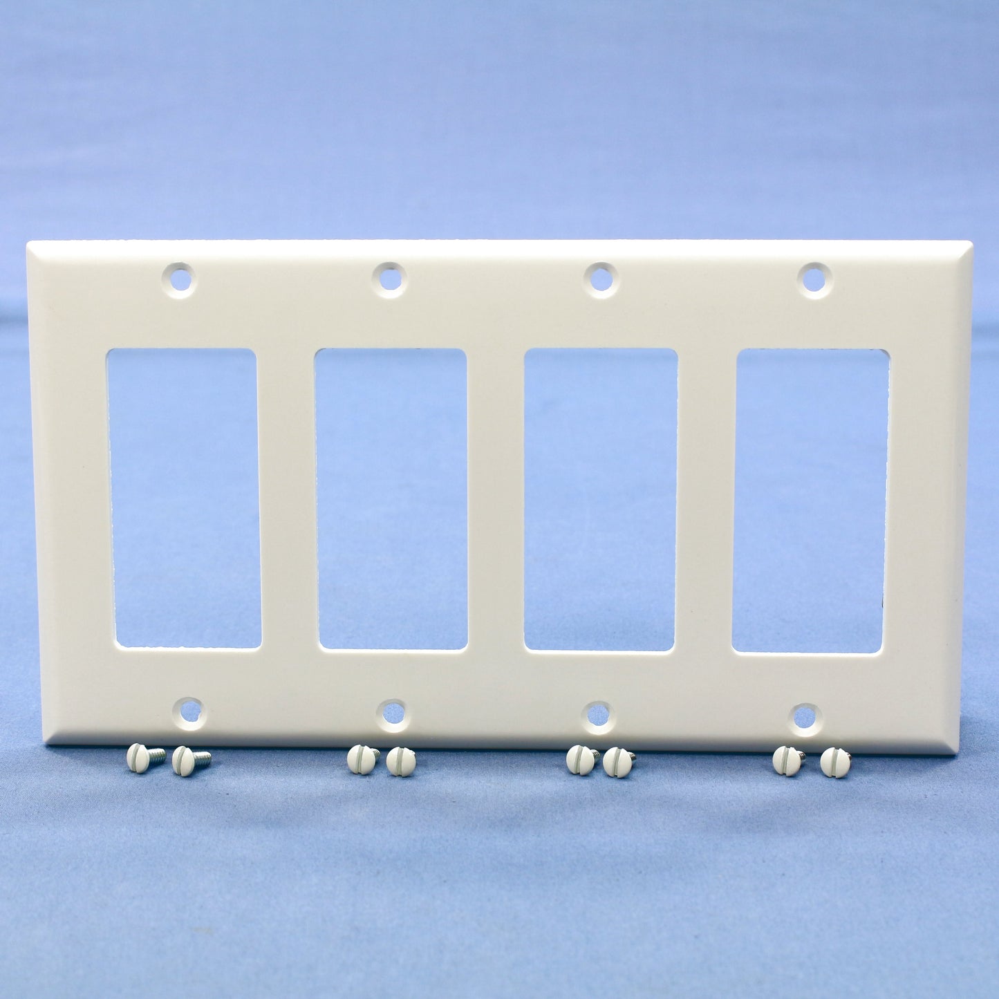 Cooper 2164W White 4-Gang Decorator Thermoset Wallplates GFCI Plastic Cover 10pc
