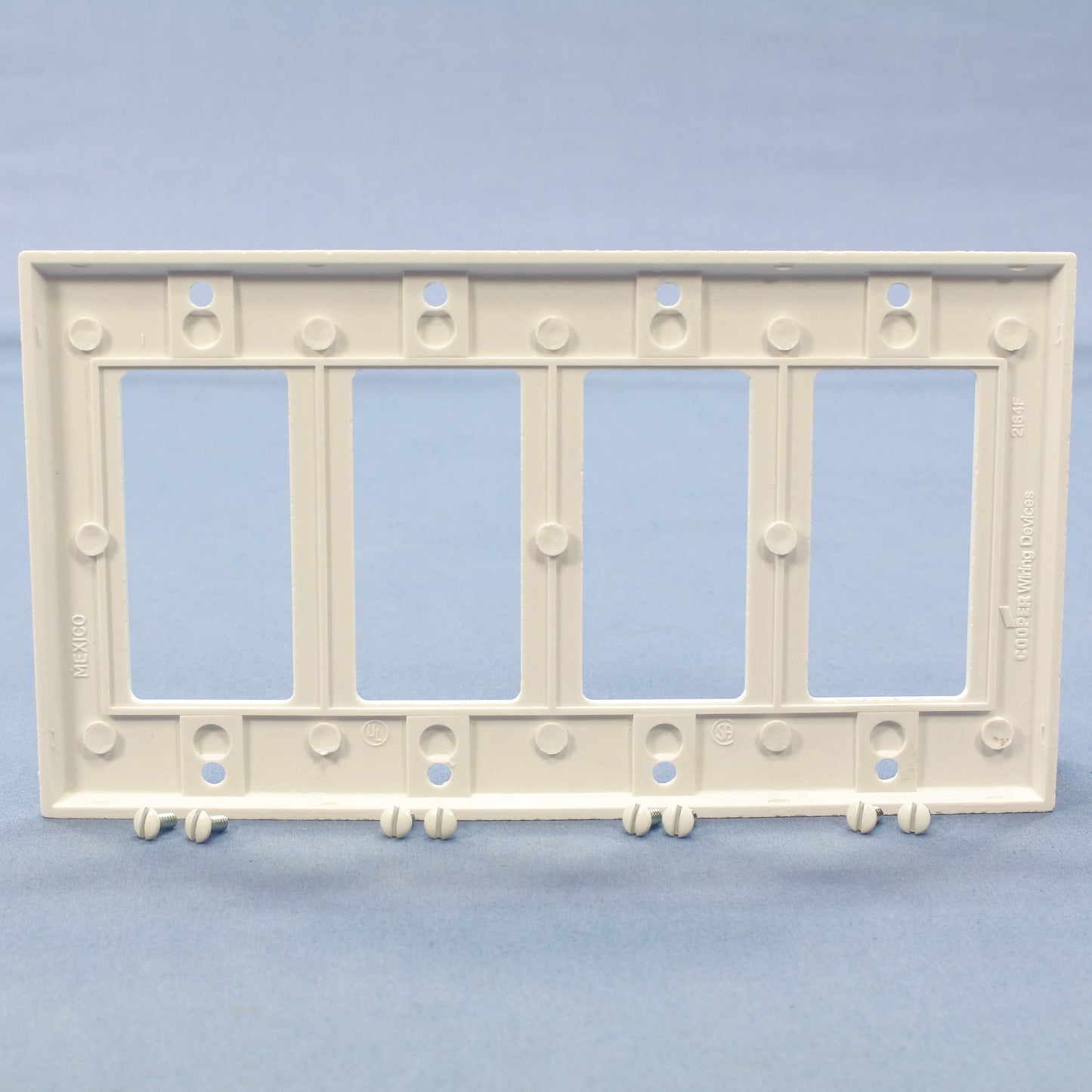 Cooper 2164W White 4-Gang Decorator Thermoset Wallplates GFCI Plastic Cover 10pc