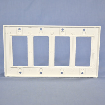 Cooper 2164W White 4-Gang Standard Decorator Thermoset Wallplate GFCI GFI Cover
