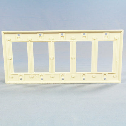Cooper 2165LA Light Almond 5-Gang Decorator Thermoset Wallplate GFCI GFI Cover