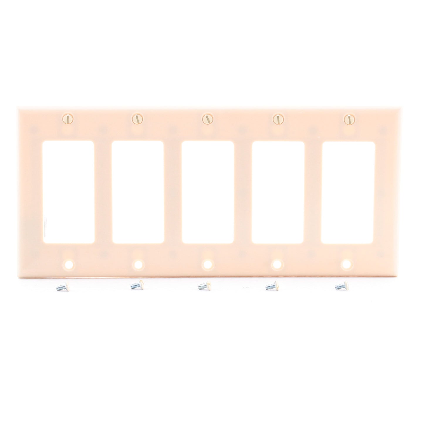 Cooper 2165V Ivory 5-Gang Decorator GFCI GFI Thermoset Wallplate Standard Cover