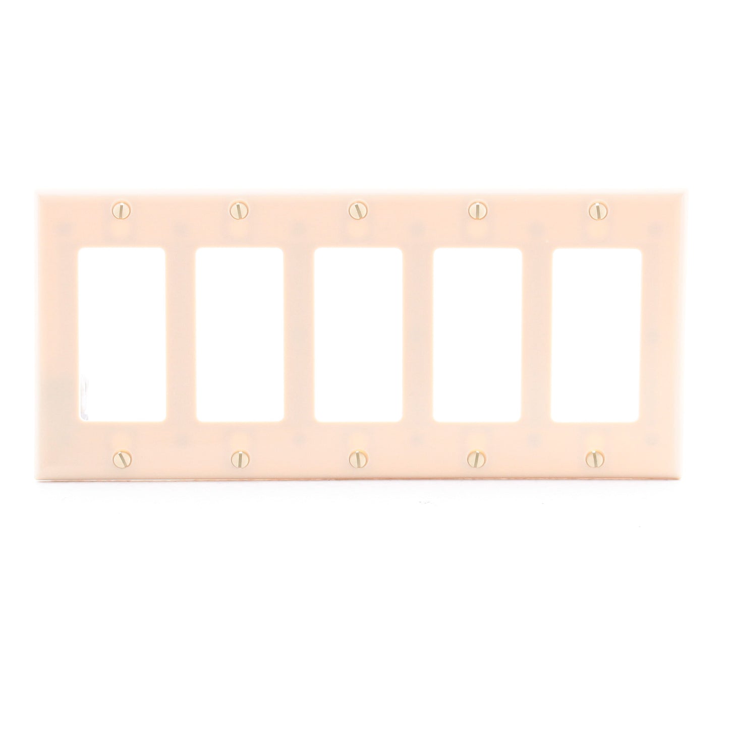 Cooper 2165V Ivory 5-Gang Decorator GFCI GFI Thermoset Wallplate Standard Cover