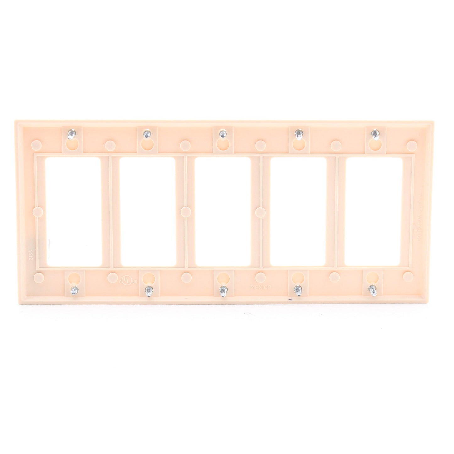 Cooper 2165V Ivory 5-Gang Decorator GFCI GFI Thermoset Wallplate Standard Cover