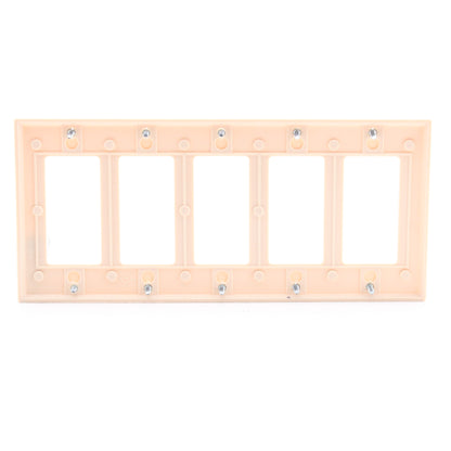 Cooper 2165V Ivory 5-Gang Decorator GFCI GFI Thermoset Wallplate Standard Cover