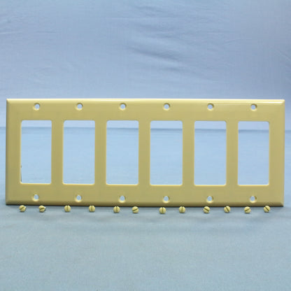 Cooper 2166V Ivory 6-Gang Decorator GFCI GFI Plastic Standard Wallplate Cover