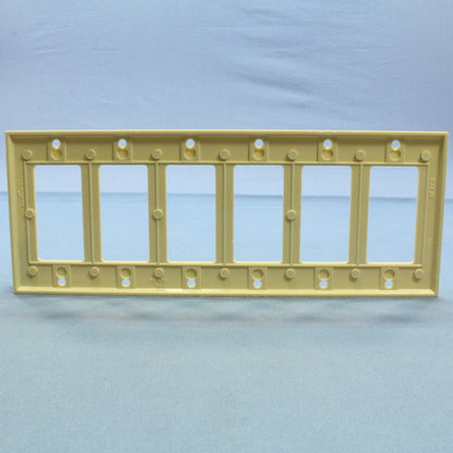 Cooper 2166V Ivory 6-Gang Decorator GFCI GFI Plastic Standard Wallplate Cover