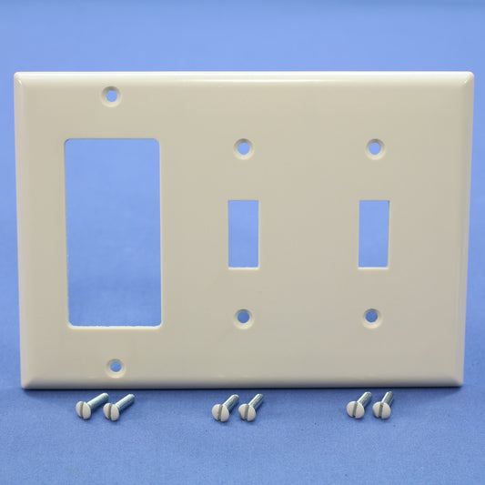 Cooper 2173LA Light Almond Toggle Switch Decorator GFCI 2-Gang Plastic Wallplate