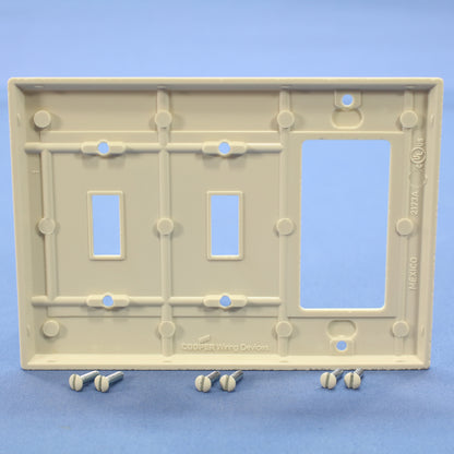 Cooper 2173LA Light Almond Toggle Switch Decorator GFCI 2-Gang Plastic Wallplate