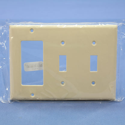 Cooper 2173LA Light Almond Toggle Switch Decorator GFCI 2-Gang Plastic Wallplate