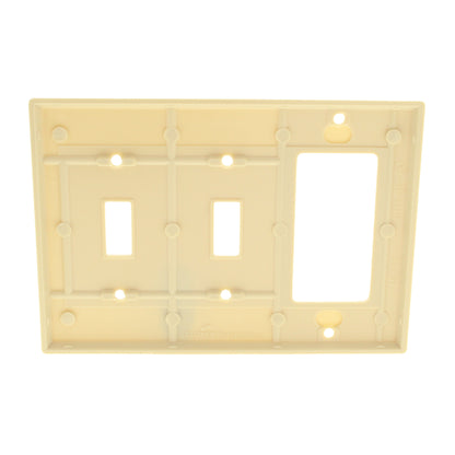 Cooper 2173V Ivory 3-Gang Switch Cover Decorator GFCI GFI Thermoset Wallplate