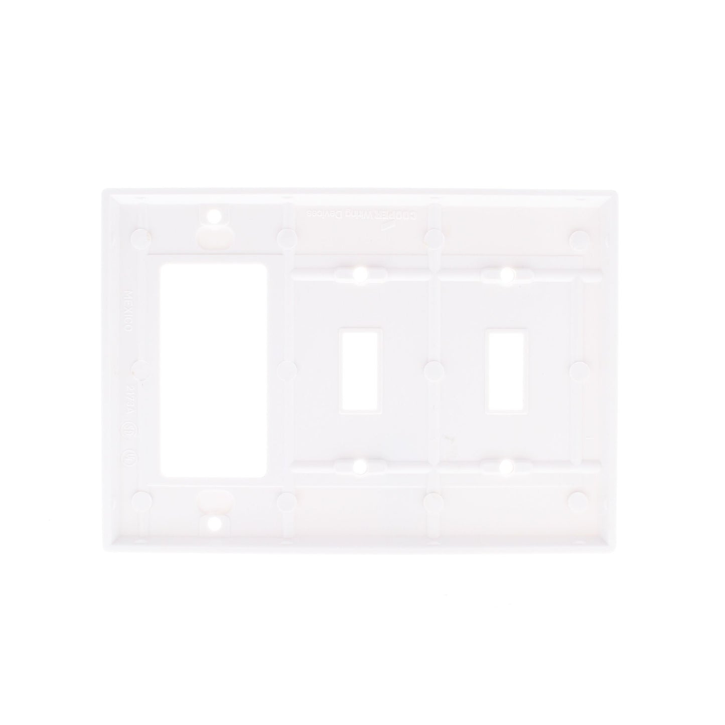 Cooper 2173W White 3-Gang Switch Cover Decorator GFCI GFI Thermoset Wallplate