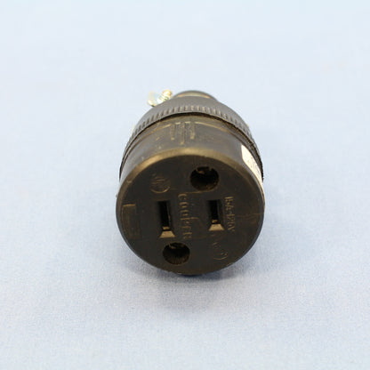 Cooper 224 Black Straight Blade 15A 125V 1-15R Plug Connectors Rubber 10-Pack