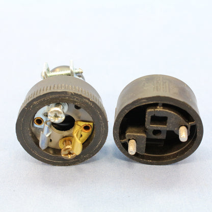 Cooper 224 Black Straight Blade 15A 125V 1-15R Plug Connectors Rubber 10-Pack