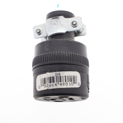 Cooper 224 Black Thermoplastic Straight Blade 1-15R 15A Rubber Bulk Connector