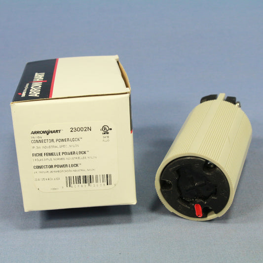 Cooper 23002N Gray Power-Lock Flanged 20A 125V Inlet Connector 10A 250VDC 480VDC