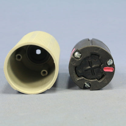 Cooper 23002N Gray Power-Lock Flanged 20A 125V Inlet Connector 10A 250VDC 480VDC