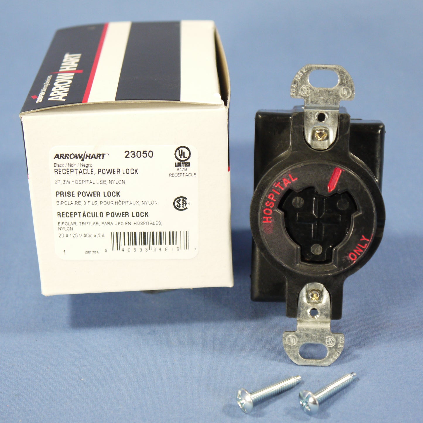 Cooper 23050 Black Hospital Use Power-Lock Receptacle Outlet 20A 125V 5-20R