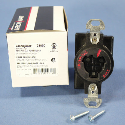 Cooper 23050 Black Hospital Use Power-Lock Receptacle Outlet 20A 125V 5-20R