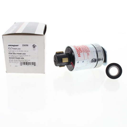 Cooper 23056 Gray Steel 20A 125V 2-Pole 3-Wire Armored Powerlock Connector Plug