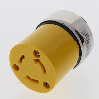 10 Cooper Yellow Armored Nylon Connectors L10-20 20A 125/250V 3-Pole 3-Wire 2355