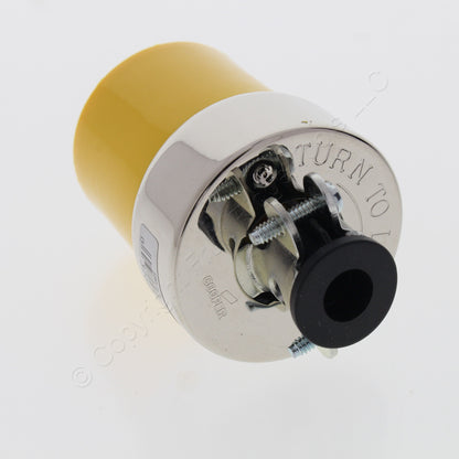 10 Cooper Yellow Armored Nylon Connectors L10-20 20A 125/250V 3-Pole 3-Wire 2355