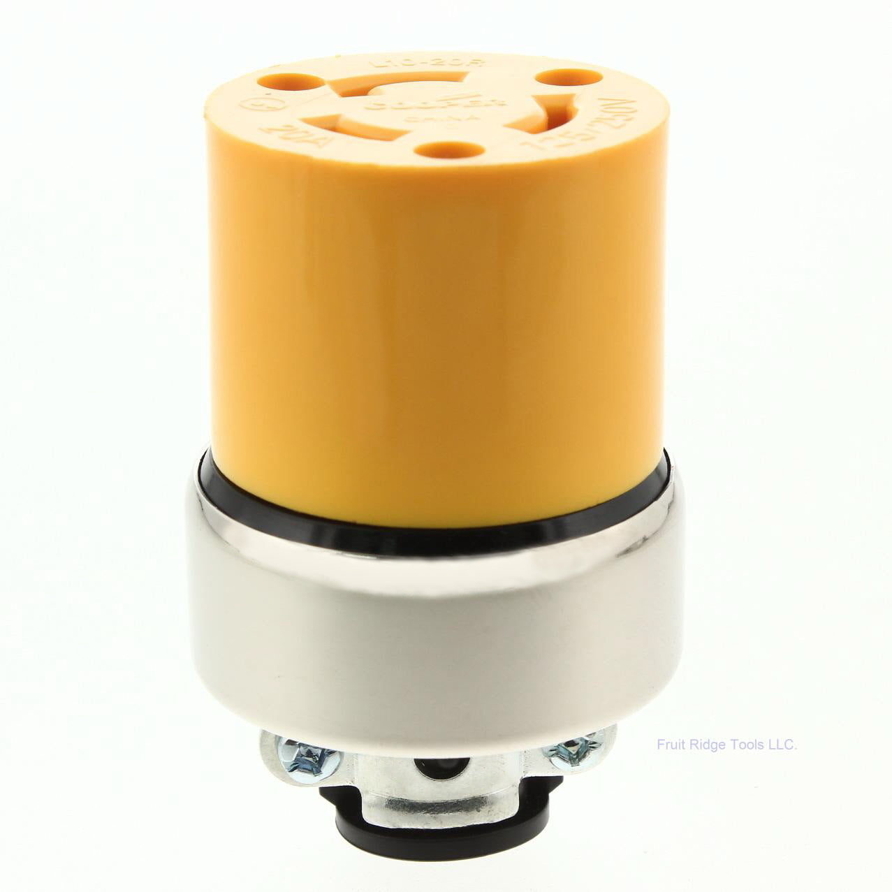 Cooper 2355 Yellow Armored Locking Connector L10-20R 20A 125/250V 3-Pole 3-Wire