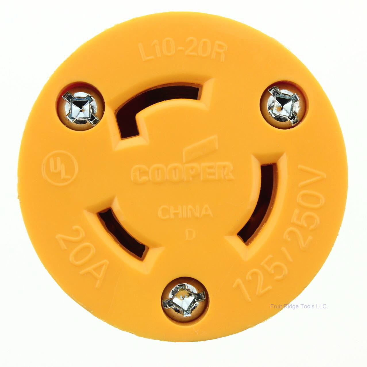 Cooper 2355 Yellow Armored Locking Connector L10-20R 20A 125/250V 3-Pole 3-Wire
