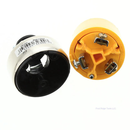 Cooper 2355 Yellow Armored Locking Connector L10-20R 20A 125/250V 3-Pole 3-Wire