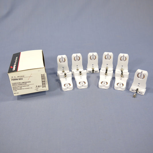 10 Cooper Fluorescent Lamp Holder Light Sockets T8 T12 Medium Bi-Pin 2509W
