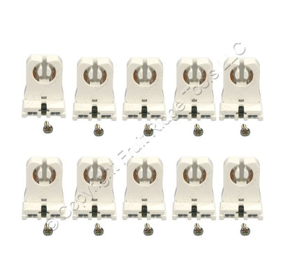 Cooper 2510W Fluorescent Lampholder Short Sockets T8 T12 Medium Bi-Pin 10-Pack
