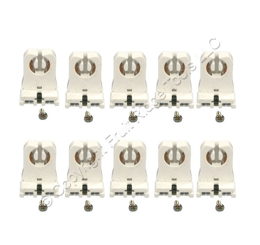 Cooper 2510W Fluorescent Lampholder Short Sockets T8 T12 Medium Bi-Pin 10-Pack