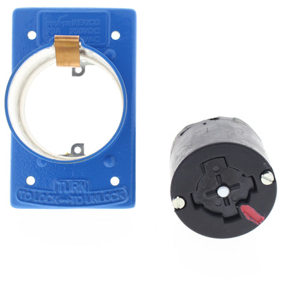 Cooper 25403 Blue Industrial CastIron Powerlock 30A/600VAC 20A/250VDC Receptacle