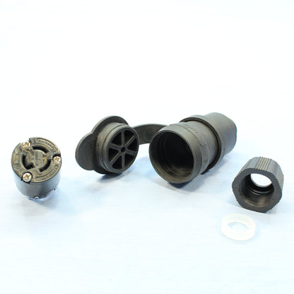 Cooper 25W47BK Black Watertight Turn Locking Connector Plug NEMA L5-15R 15A 125V