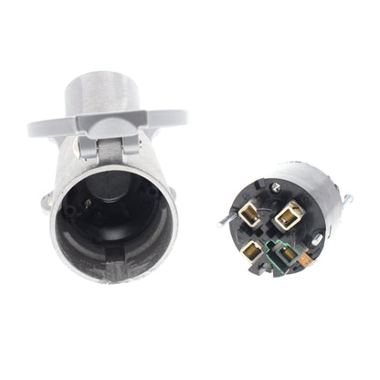 Cooper 26421 Gray Industrial Receptacle Angled W/Lid Powerlock 60A 600V 3P4W
