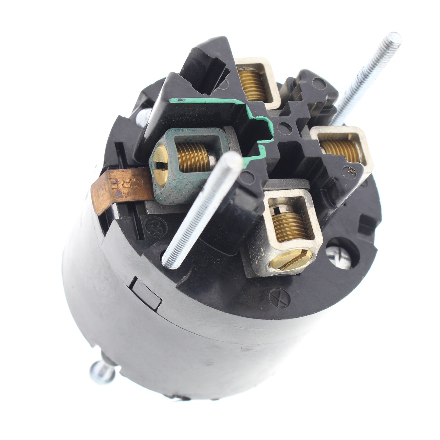 Cooper 26421 Gray Industrial Receptacle Angled W/Lid Powerlock 60A 600V 3P4W