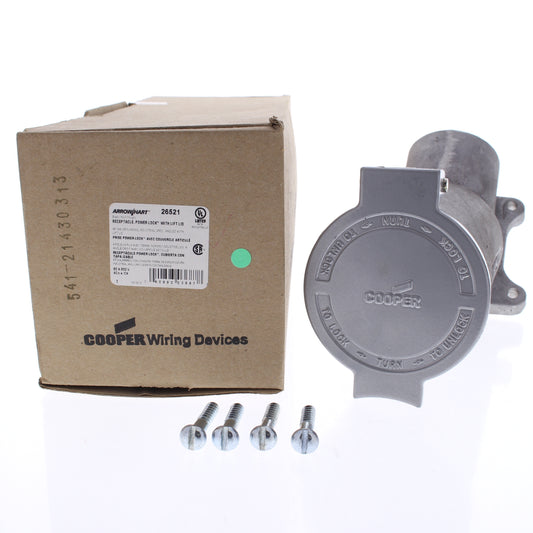 Cooper Arrow Hart 26521 Power-Lock 60A 600V Non-NEMA Aluminum Angled Outlet