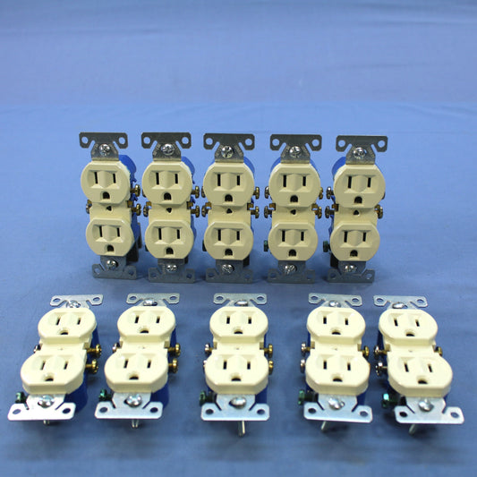 Cooper 270A Almond Straight Blade Duplex Outlet Receptacles NEMA 5-15R 15A 10pcs