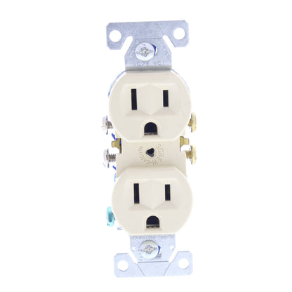Cooper 270A Almond Residential Duplex Outlet Receptacle NEMA 5-15R 15A 125V Bulk