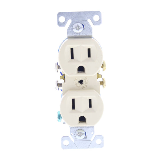 Cooper 270A Almond Residential Duplex Outlet Receptacle NEMA 5-15R 15A 125V Bulk
