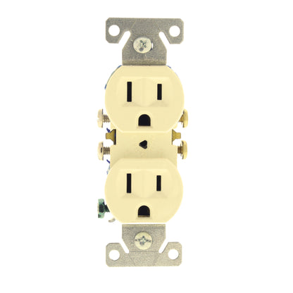 Cooper 270V Ivory Residential Duplex Outlet Receptacle NEMA 5-15R 15A 125V Bulk